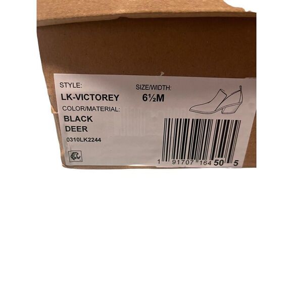 Lucky Brand Ankle Bootie Womens 6.5 M Leather Victorey Black Boot 2.5 Inch Heel - Picture 6 of 9